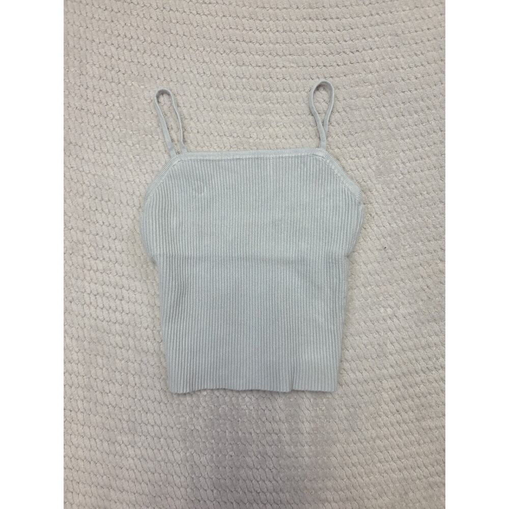 Abercrombie & Fitch Shirt Womens XS Gray Ribbed Tank Top Mini Stretch